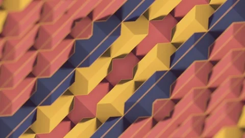 A stylish, retro 3D animation with a hypnotic pattern in warm colors Stock Footage 327642386