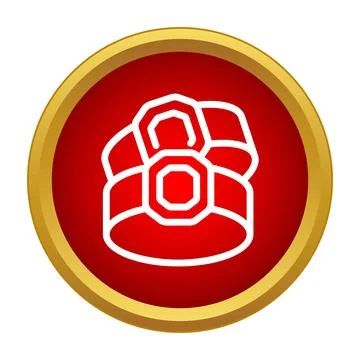 Stylish ring with gemstone design on red button イラスト素材