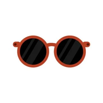 Stylish Rounded Eyeglasses Black Vector Illustration Object Design Stock Illustration