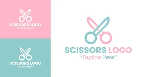 Stylish Scissors Logo Stock Illustration