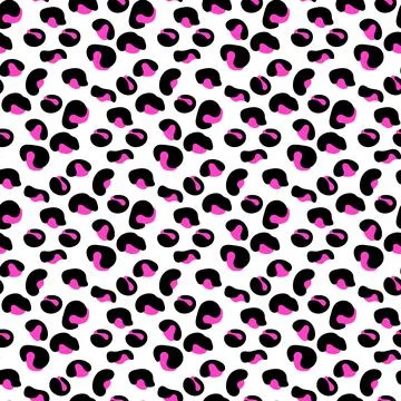 Stylish seamless leopard pattern in black and pink. For the design of fabric Stock Illustration