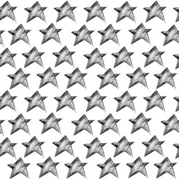 A stylish seamless pattern with black and white stars Stock Illustration