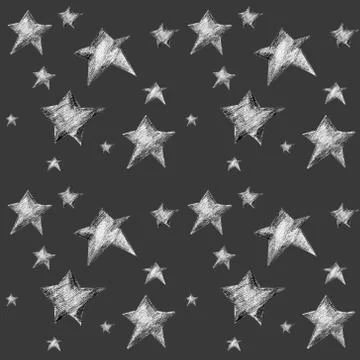 A stylish seamless pattern with black and white stars Stock Illustration