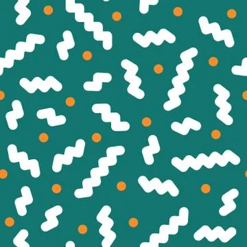 Stylish seamless pattern - trendy colorful background. Memphis style,fashion 80s Stock Illustration