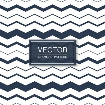 Stylish seamless striped pattern - blue and white zigzag texture. Vector textile Stock Illustration