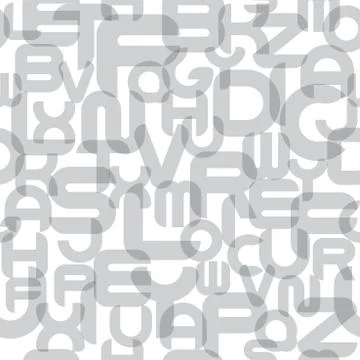 Stylish seamless vector alphabet pattern. Fashion white repeatable background Stock Illustration