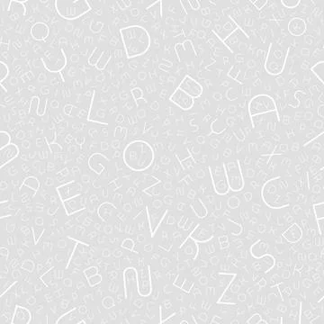 Stylish seamless vector alphabet pattern. Fashion grey repeatable background Stock Illustration