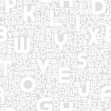 Stylish seamless vector alphabet pattern. Fashion repeatable trendy white and 库存插图