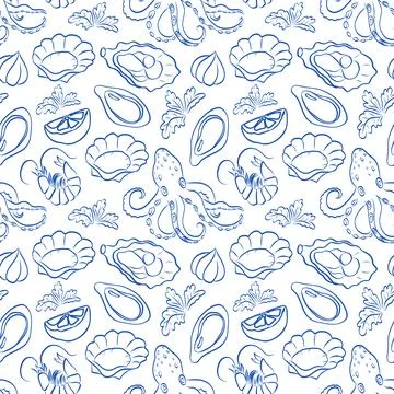 This stylish seashell pattern is perfect for enhancing beach decor, fabric de Illustrazione stock