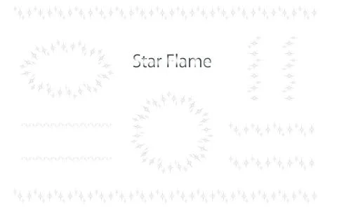 A stylish set of lines and frames featuring silver gradient stars in a clea.. Stock Illustration