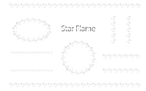 A stylish set of lines and frames featuring silver gradient stars in a clea.. Stock Illustration