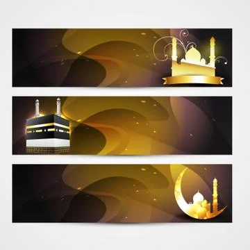 Stylish set of ramadan banners Stock Illustration