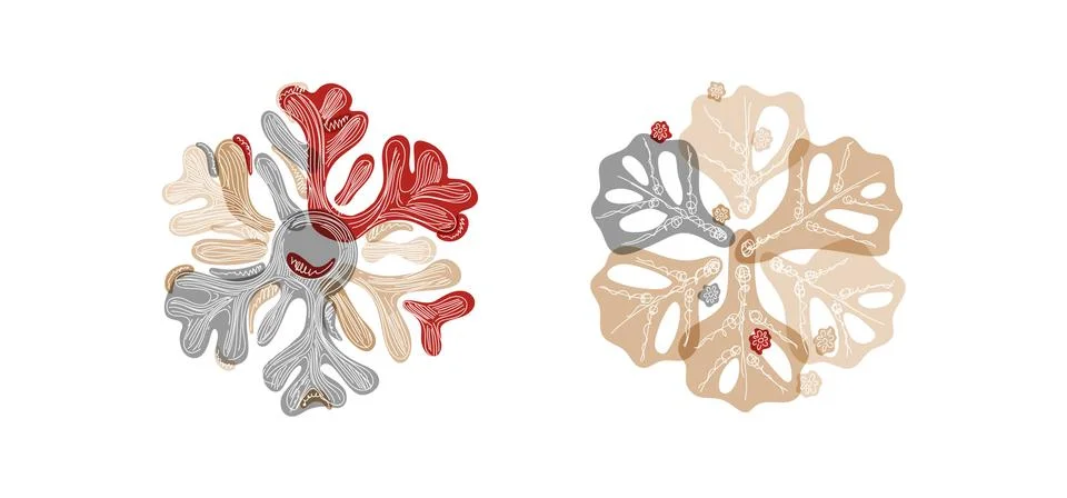Stylish shaded snowflake with transparent elements isolated on white backgrou Stock Illustration