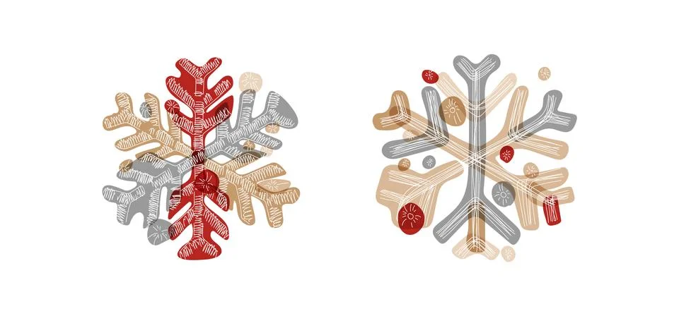 Stylish shaded snowflake with transparent elements isolated on white backgrou Stock Illustration