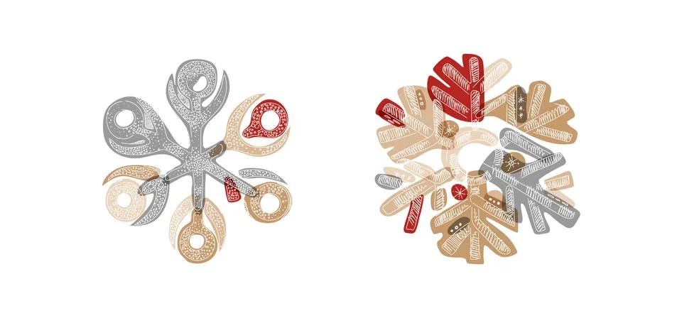 Stylish shaded snowflake with transparent elements isolated on white backgrou Stock Illustration