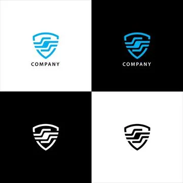 Stylish Shield Logo Design イラスト素材