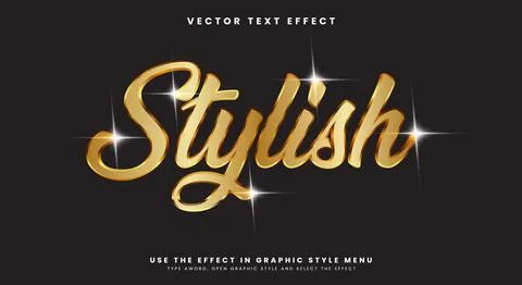 Stylish shiny 3d editable text effect Stock Illustration