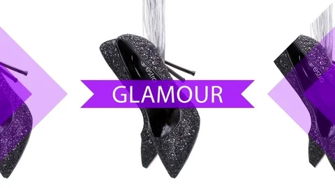 Stylish shoes and slide show handbag Stock Footage 83771908