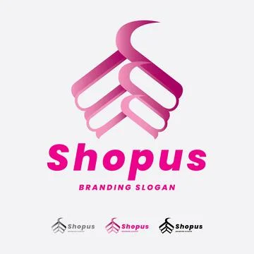 Stylish Shopping Logo Stock Illustration