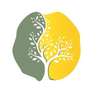 Stylish silhouette tree logo design vector graphics illustrator Stock Illustration