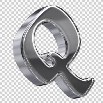 Stylish Silver Chrome 3D Letter Q Stock Illustration