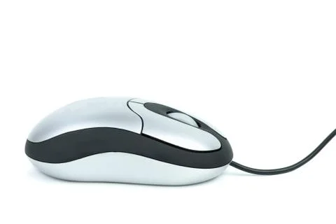 Stylish silver computer mouse Stock Photos