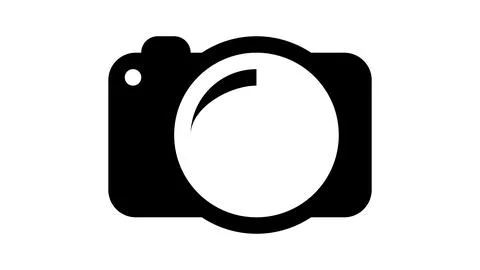 Stylish simple camera icon isolate on white background. Stock Illustration