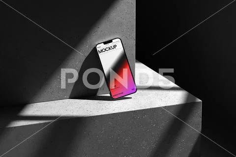 Stylish Smartphone Mockup with Abstract Background PSD Template