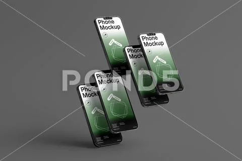 Stylish Smartphone Screen Mockup Template PSD Template