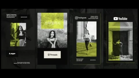 Stylish Social Media Vertical Slides for After Effects Stock After Effects