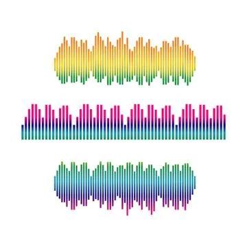 Stylish sound wave logo vector icon ilustration template design Stock Illustration