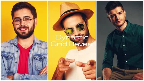 Stylish Split Screen Slideshow Opener | Modern Multiframe Intro 库存 After Effects