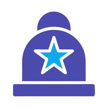 Stylish Star Beanie Hat Vector Graphic Icon Stock Illustration