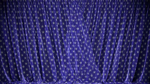 Stylish stars pattern blue transparent fishnet curtain 3D animation with alpha Stock Footage 158846887