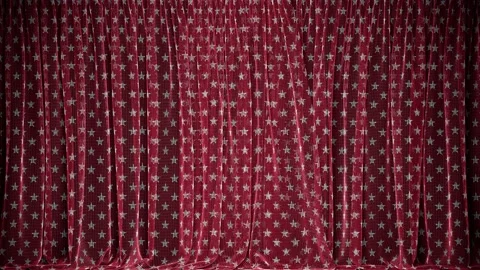 Stylish stars pattern red transparent fishnet curtain 3D animation with alpha Stock Footage 158769709