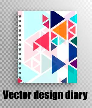 Stylish stationery - vector layout design for notepad - color geometry Stock Illustration
