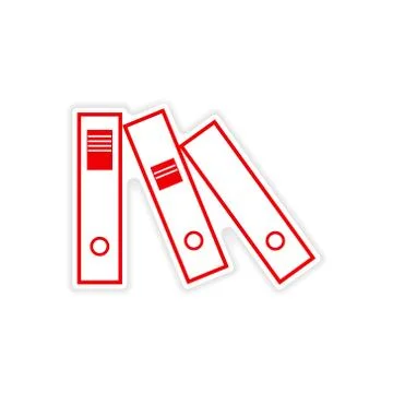 Stylish sticker on paper folders for documents Stock Illustration