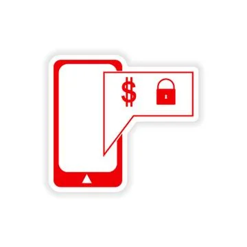 Stylish sticker on paper Mobile applications on white background Stock Illustration