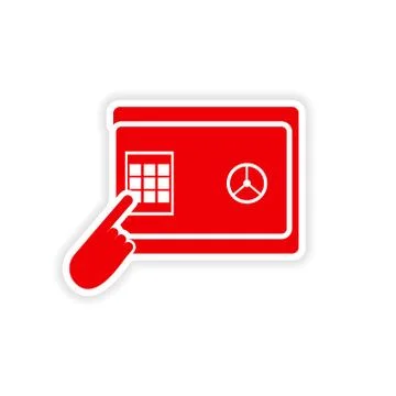 Stylish sticker on paper pin code password safe Illustrazione stock