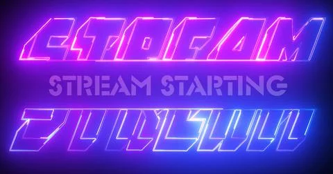 Stylish STREAM STARTING background, for streamers in NEON. Marketing Overla.. Stock Illustration