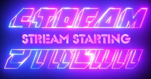 Stylish STREAM STARTING background, for streamers in NEON. Marketing Overla.. Stock Illustration
