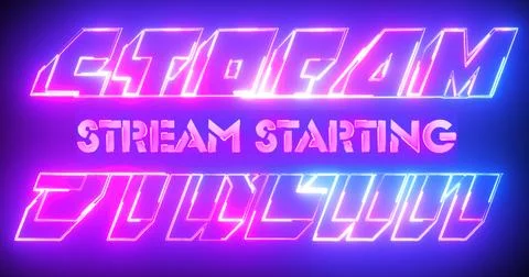 Stylish STREAM STARTING background, for streamers in NEON. Marketing Overla.. Stock Illustration