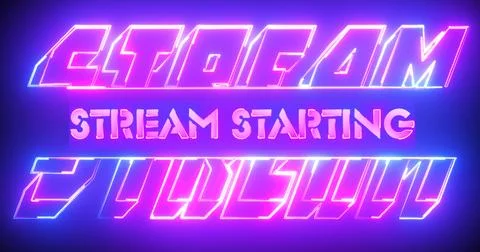 Stylish STREAM STARTING background, for streamers in NEON. Marketing Overla.. Stock Illustration
