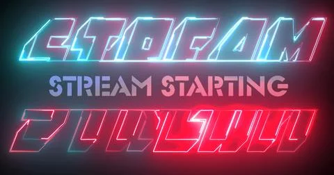 Stylish STREAM STARTING background, for streamers in NEON. Marketing Overla.. Stock Illustration