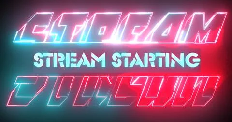 Stylish STREAM STARTING background, for streamers in NEON. Marketing Overla.. Stock Illustration