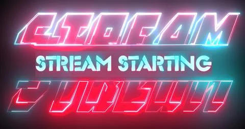 Stylish STREAM STARTING background, for streamers in NEON. Marketing Overla.. Stock Illustration
