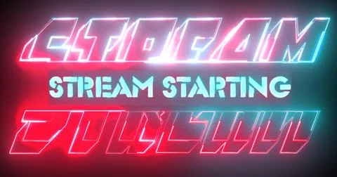Stylish STREAM STARTING background, for streamers in NEON. Marketing Overla.. Stock Illustration
