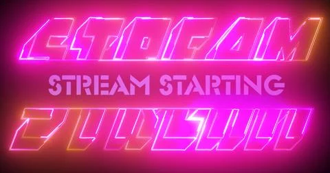 Stylish STREAM STARTING background, for streamers in NEON. Marketing Overla.. Stock Illustration