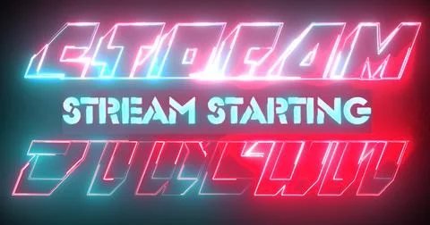 Stylish STREAM STARTING background, for streamers in NEON. Marketing Overla.. Stock Illustration