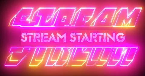 Stylish STREAM STARTING background, for streamers in NEON. Marketing Overla.. Stock Illustration